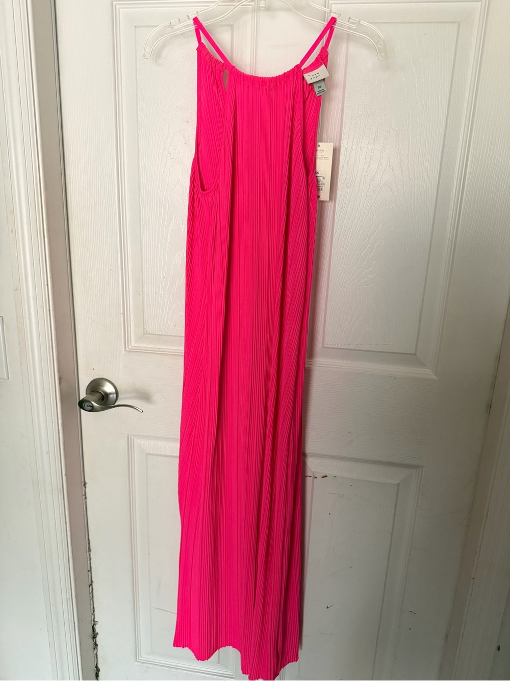 a new day Neon Pink Pleated Maxi Dress